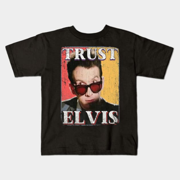 Elvis Costello Vintage 1954 // My Aim is True Original FAn Design Artwork Kids T-Shirt by A Design for Life